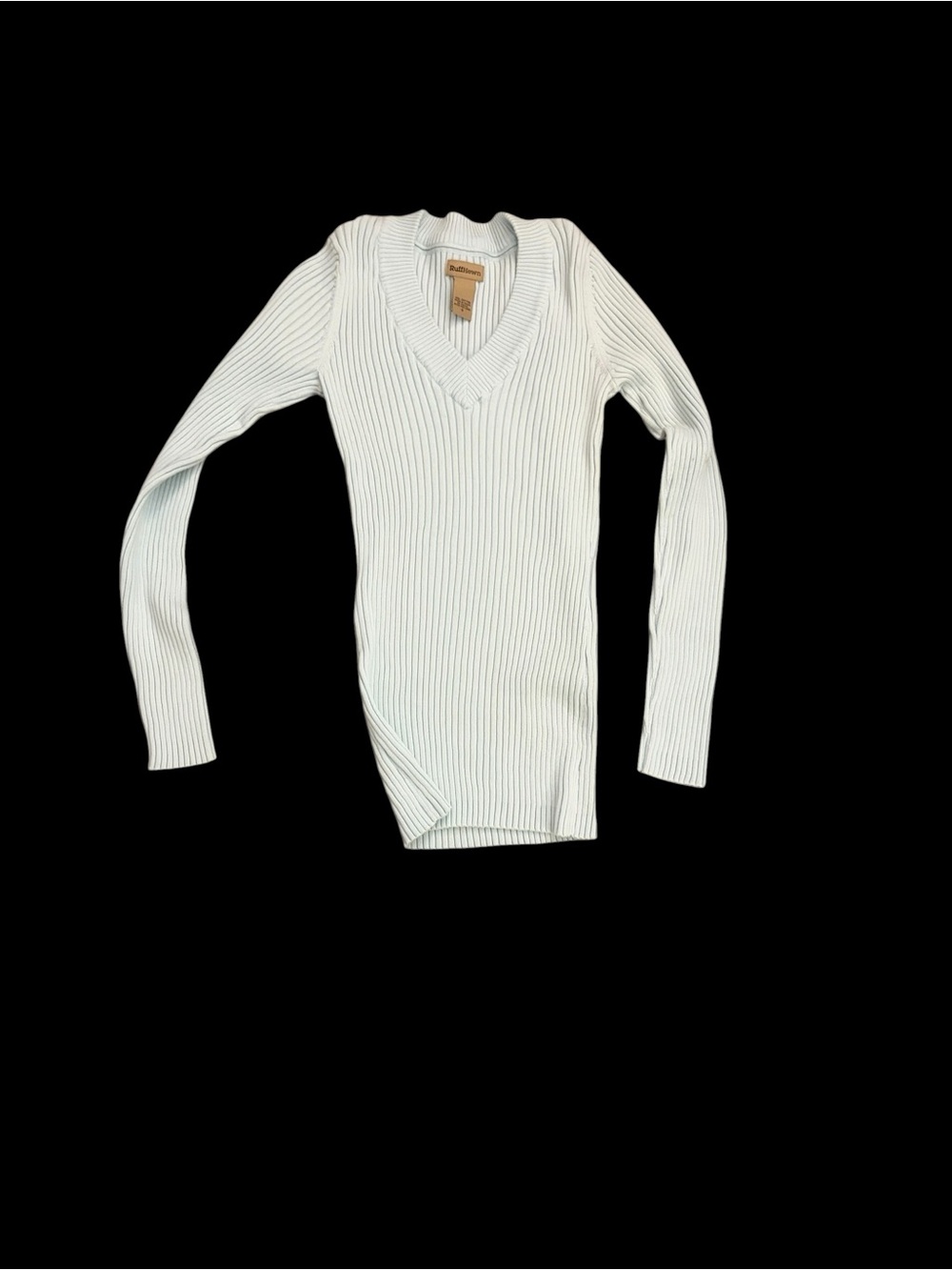 Ribbed V-Neck Women’s Sweater - Light Blue